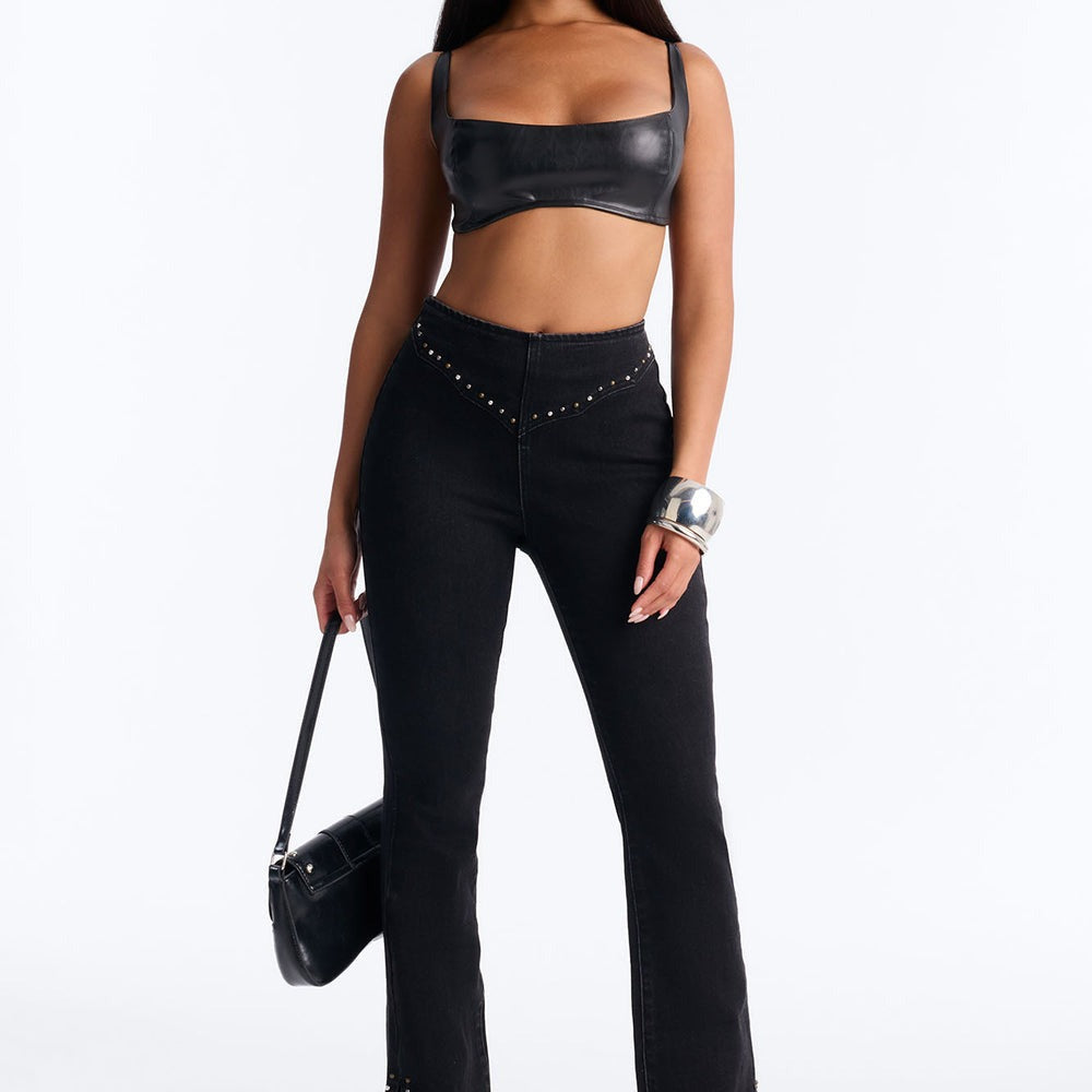 After Midnight Embellished Stretch Flare Jeans