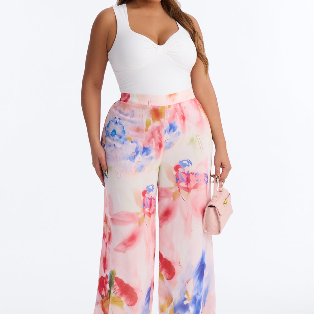 Alexandria High Rise Chiffon Wide Leg Pant
