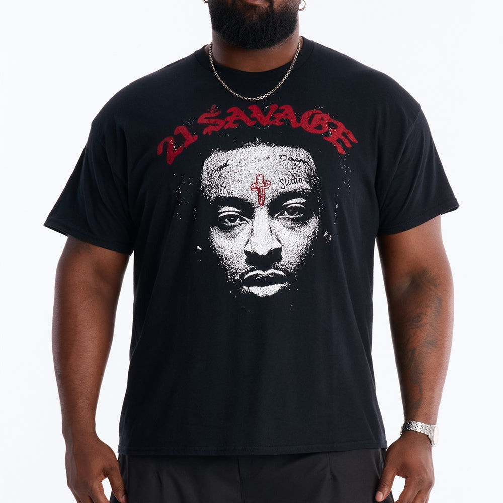 21 Savage Distressed Short Sleeve Tee
