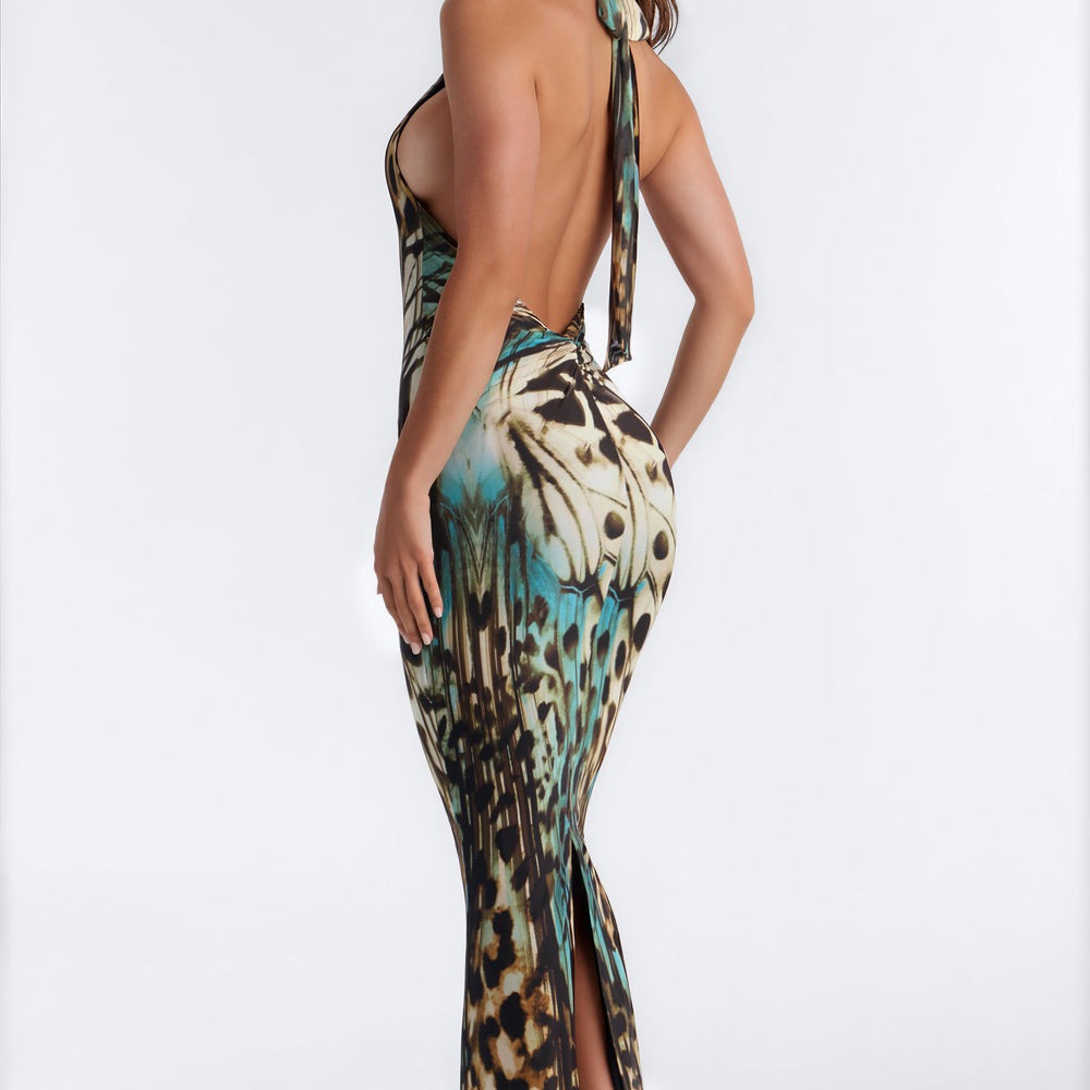 Adore Me Backless Mesh Maxi Dress