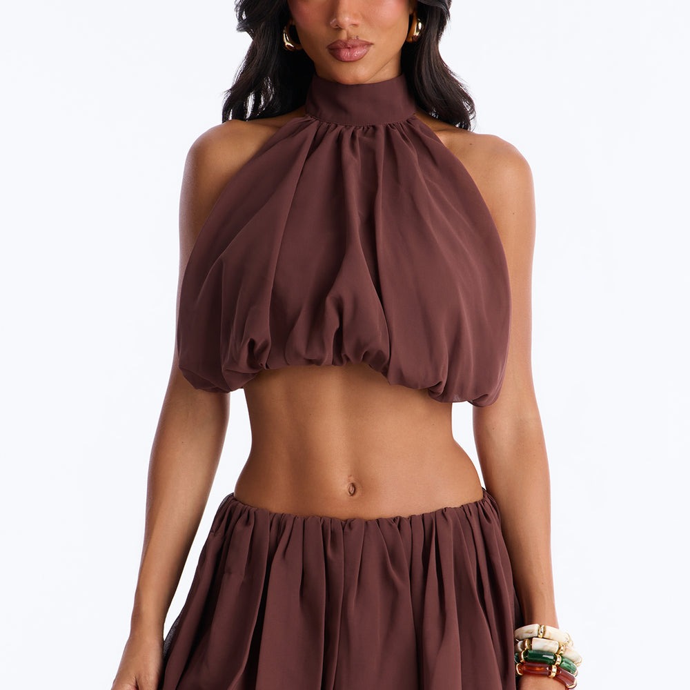 Alessia Halter Bubble Mini Skirt Set