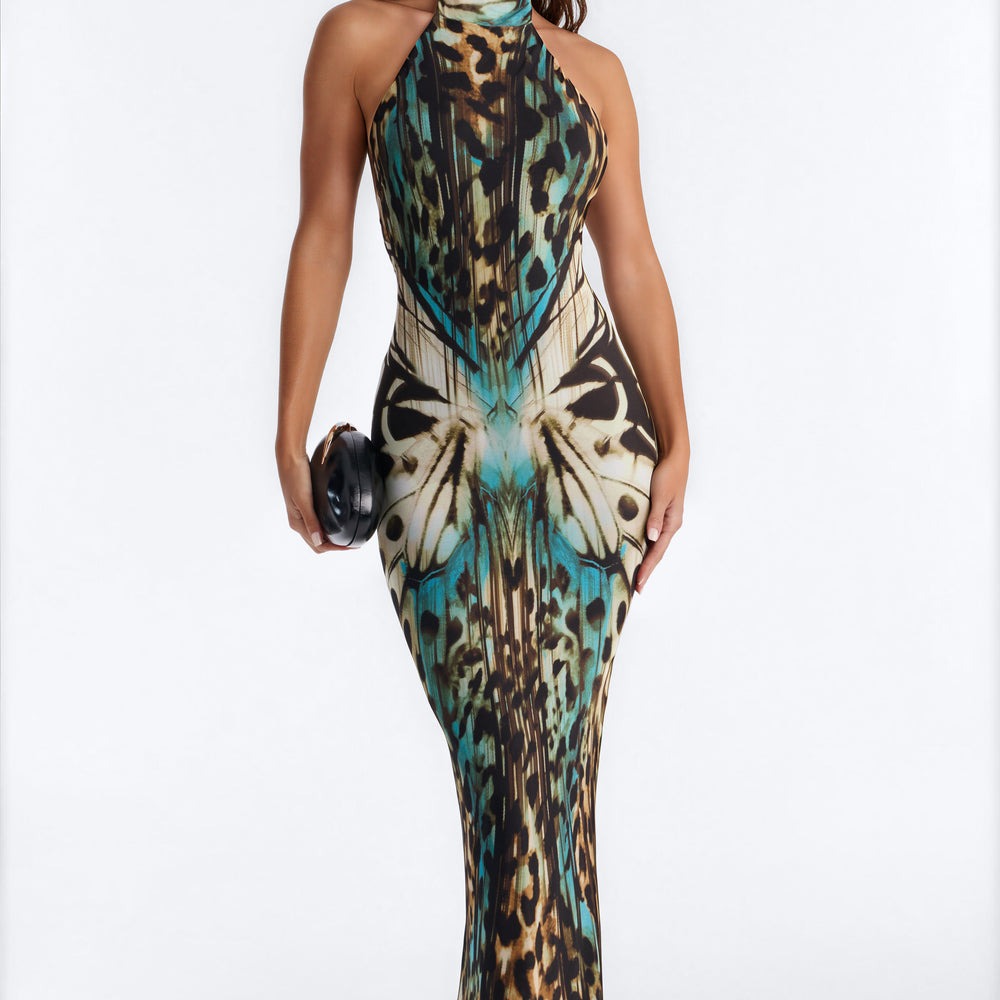 Adore Me Backless Mesh Maxi Dress