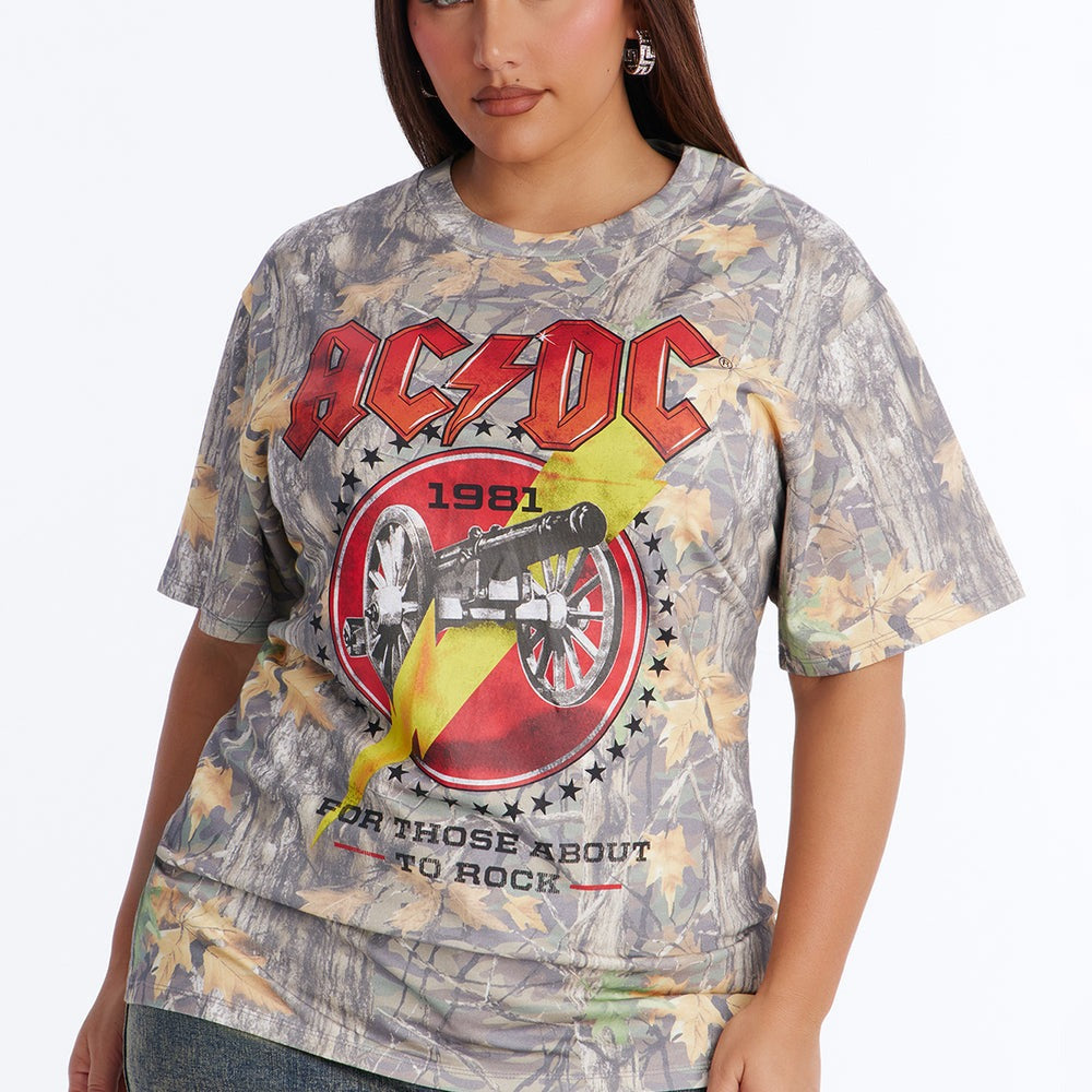 ACDC Camo Printed Oversized Tee
