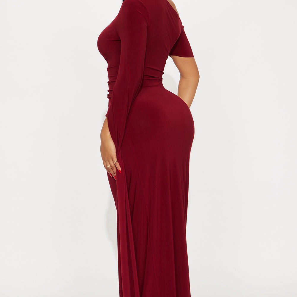 After Thought Asymmetrical Draped Maxi Dress