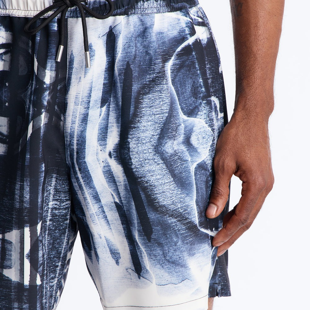 Abstract Oxide Printed Swim Trunk 7â3