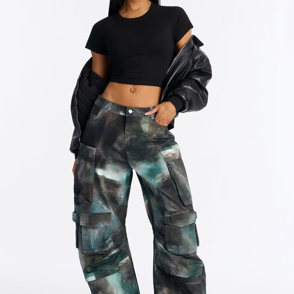 Alba Cargo Wide Leg Low Rise Pant 32â3