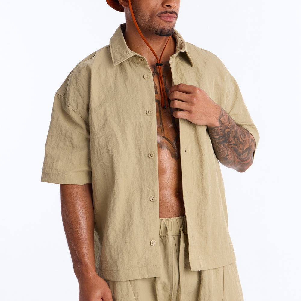After Dark Amalfi Nylon Button Up Shirt