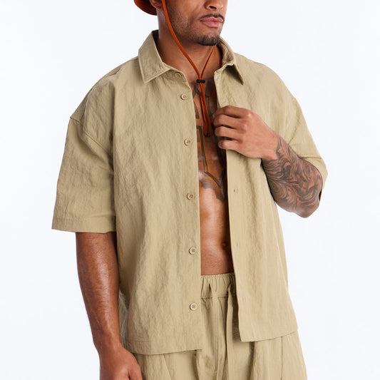 After Dark Amalfi Nylon Button Up Shirt