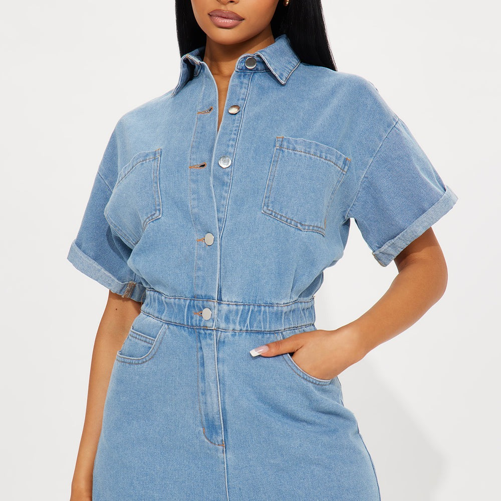 A Good Day Denim Romper