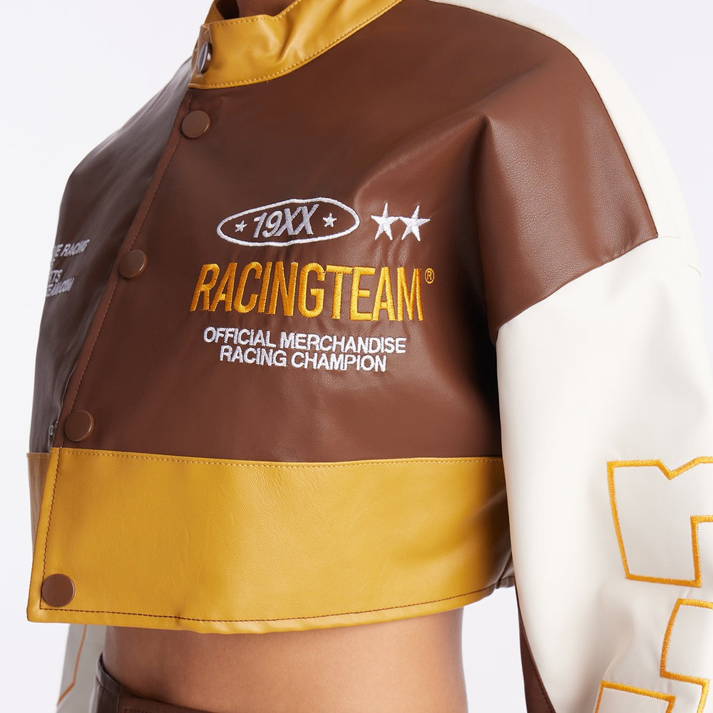 93' Racing Faux Leather Skirt Set