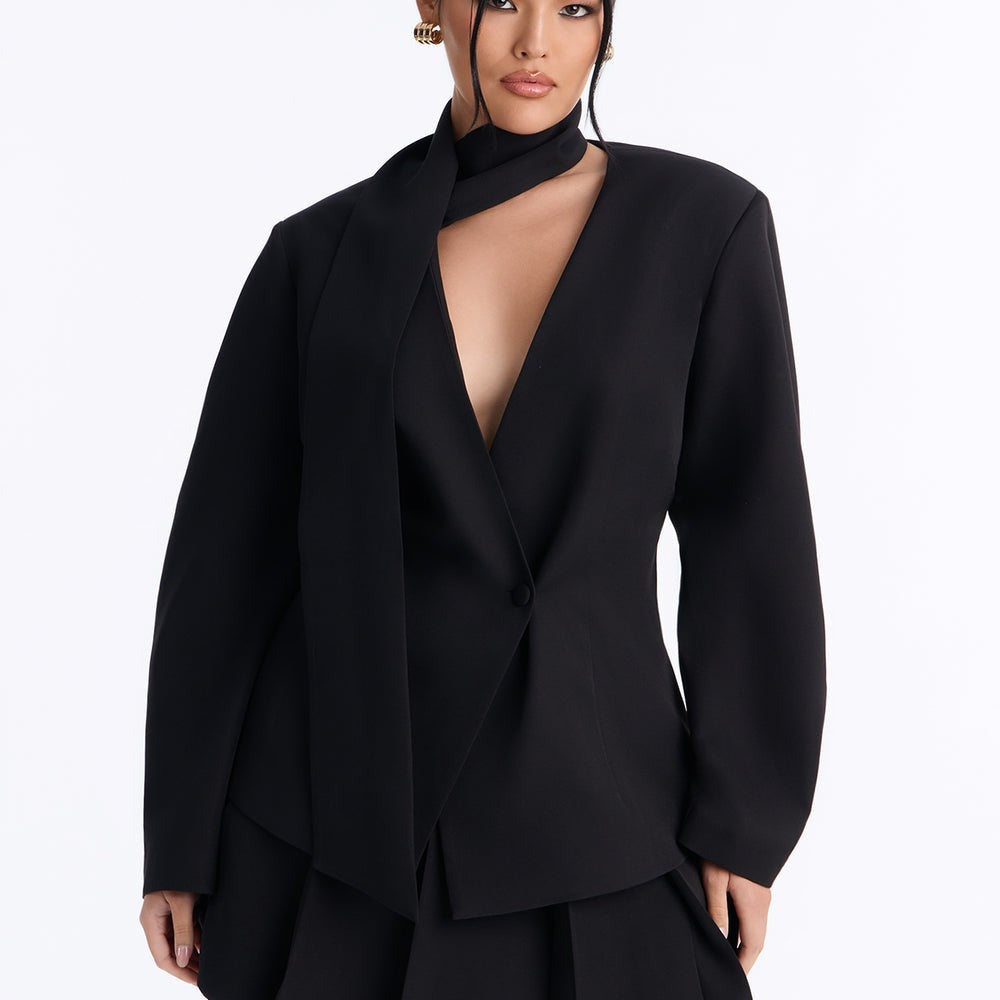 Adeline Long Sleeve Scarf Blazer