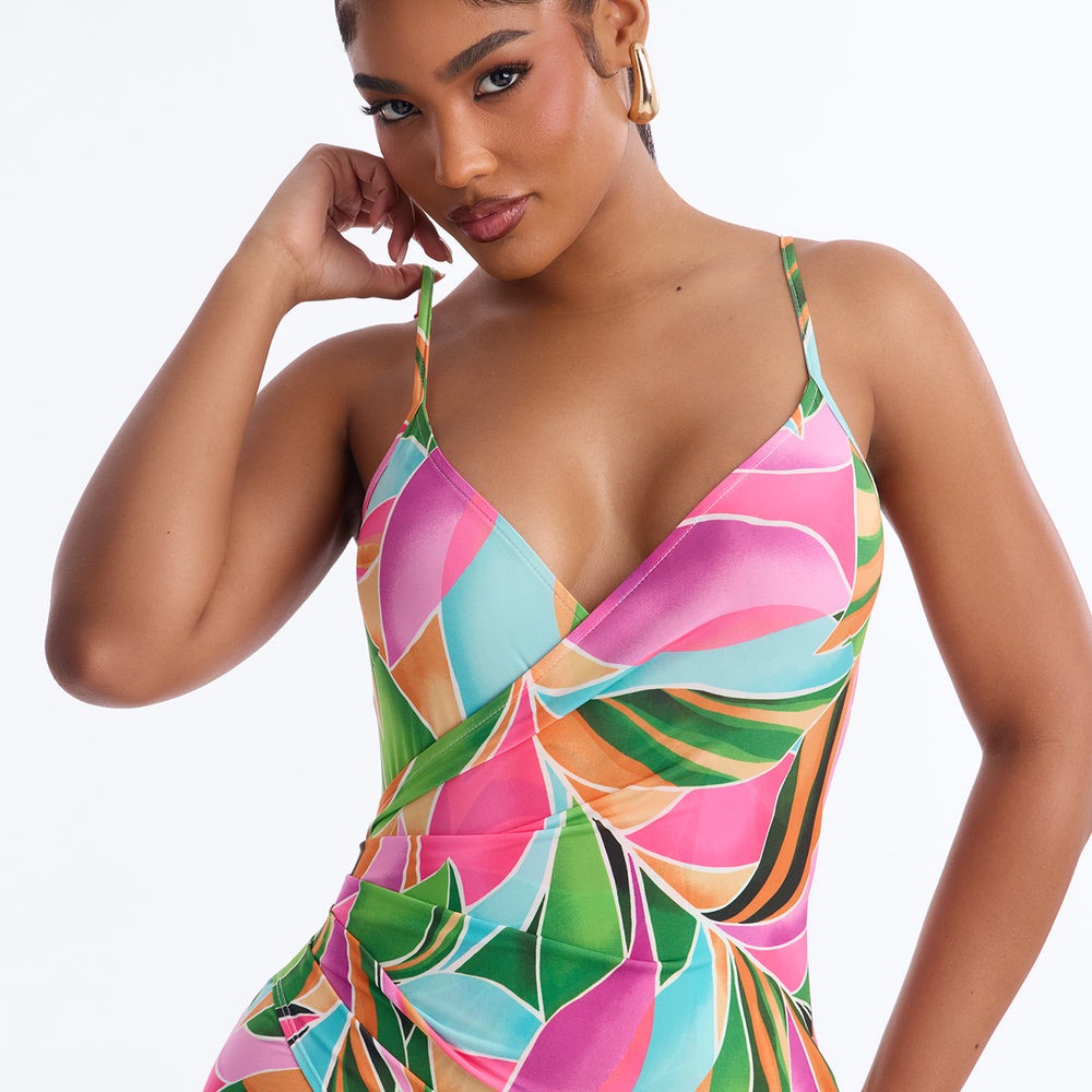 Adria Backless Printed Midi Dress
