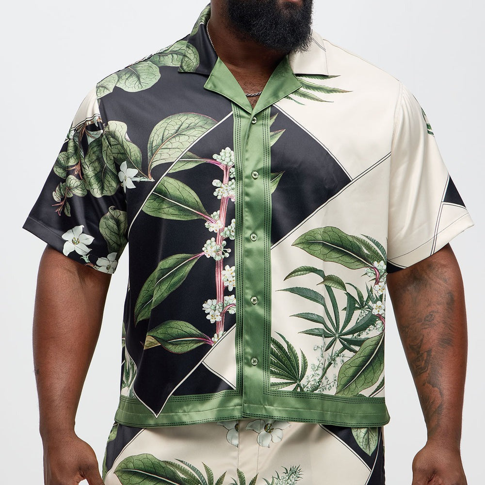 Agrarian Printed Cuban Collar Shirt