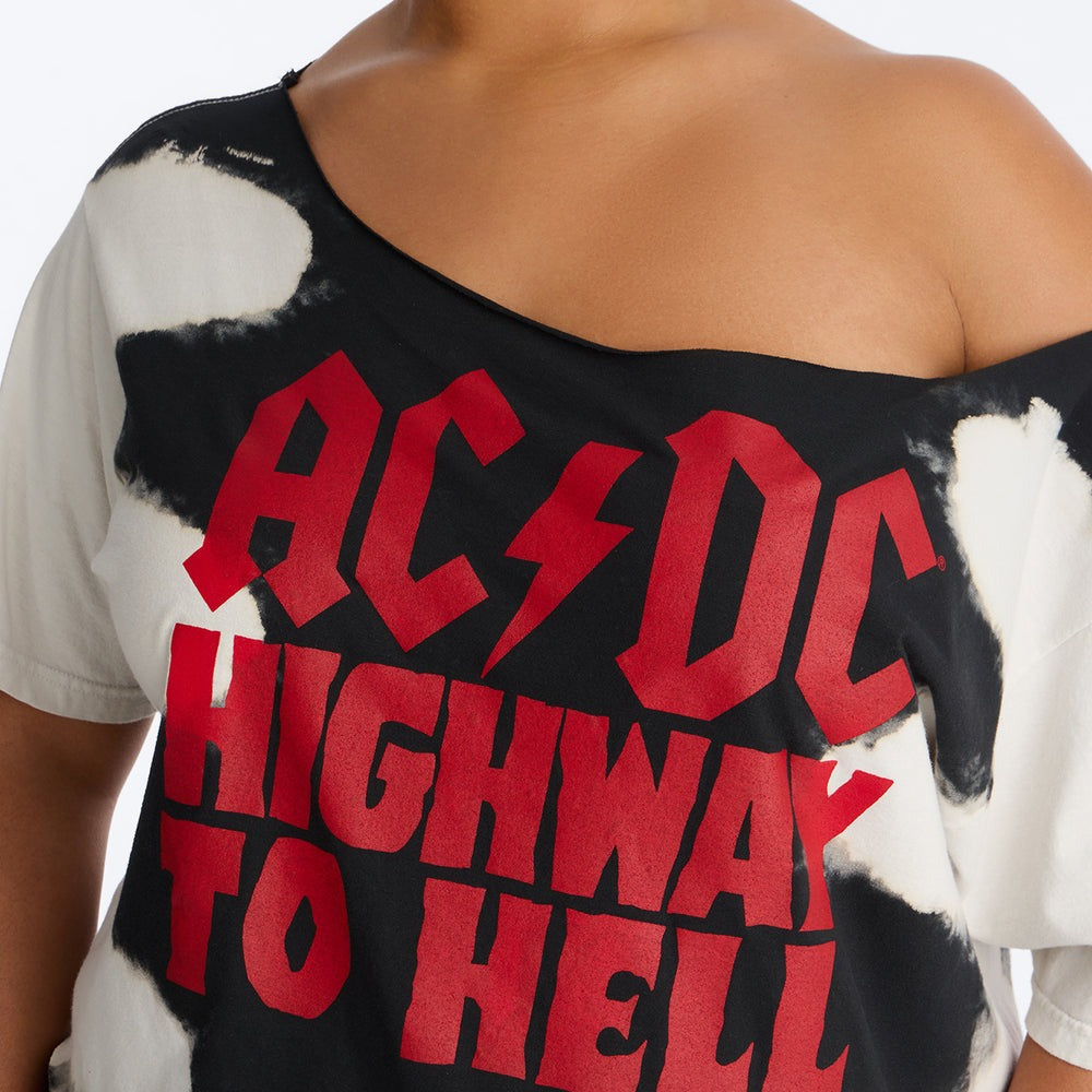 ACDC Bleached Off Shoulder Top