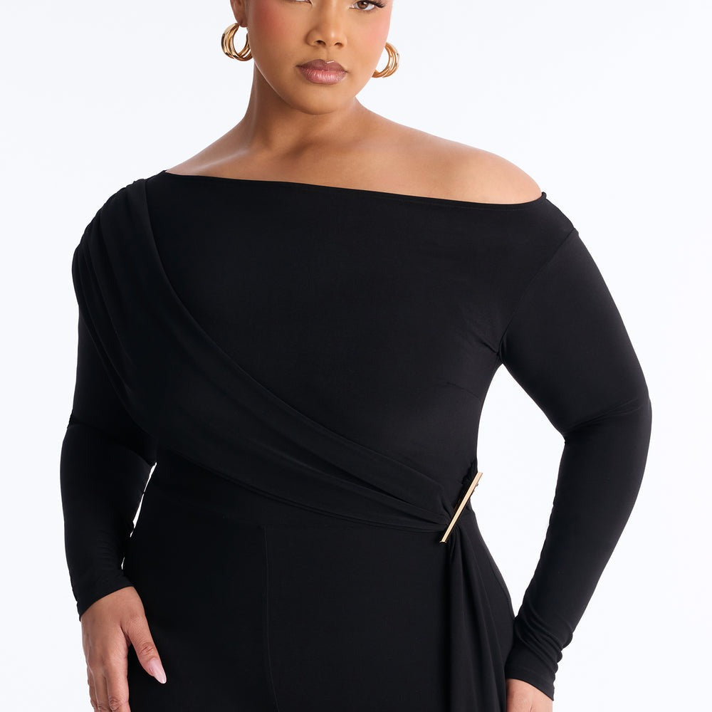 Adri Draped Wide Leg Jumpsuit