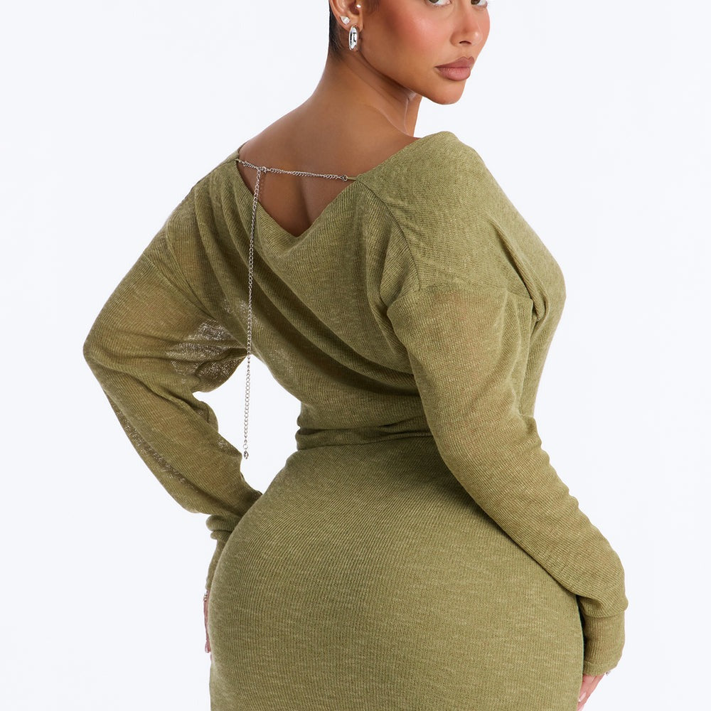 Alina Backless Sweater Mini Dress
