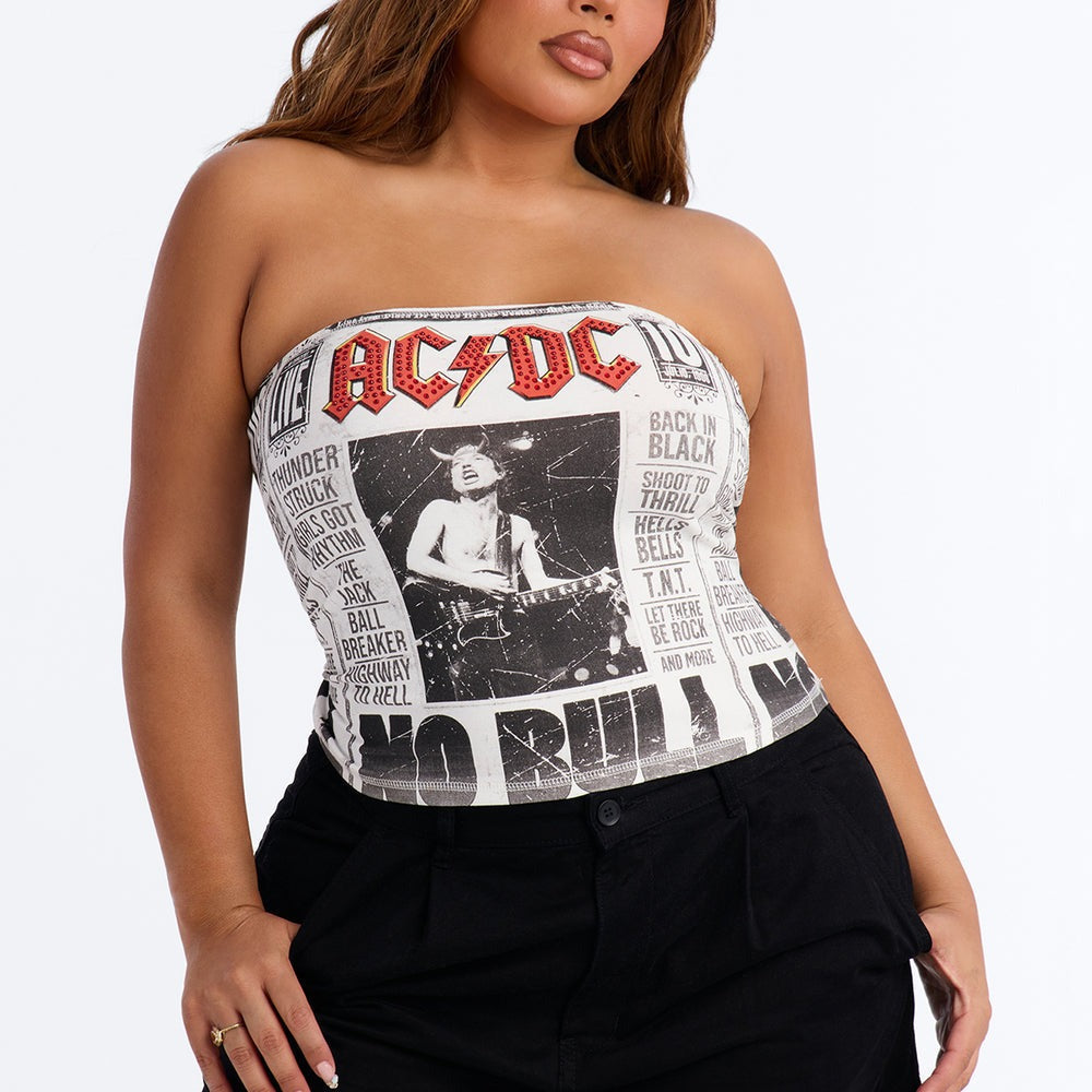 ACDC No Bull Rhinestone Tube Top