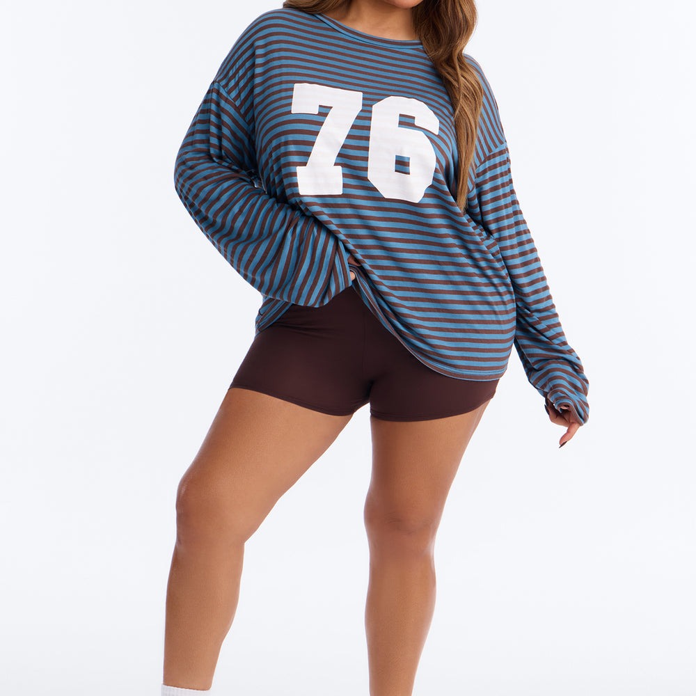 76' Chill Striped Biker Short Set