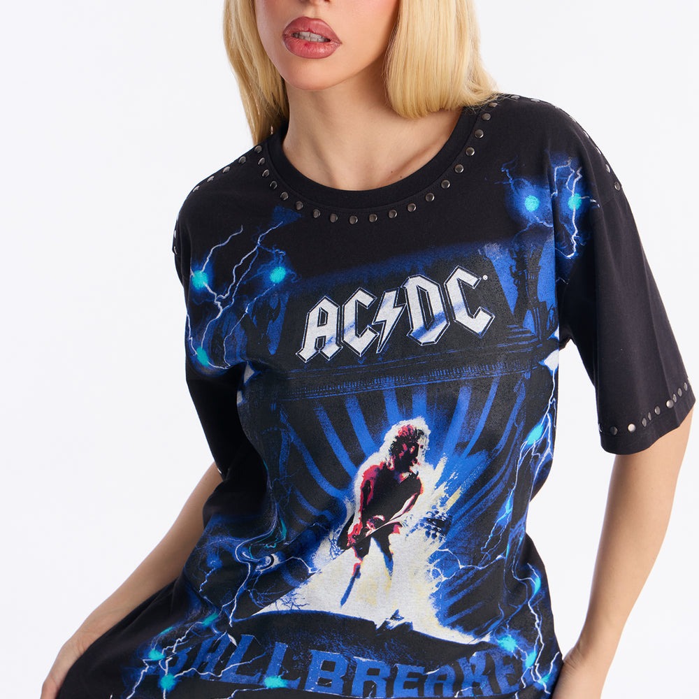 ACDC Studded Short Sleeve Studded Tshirt