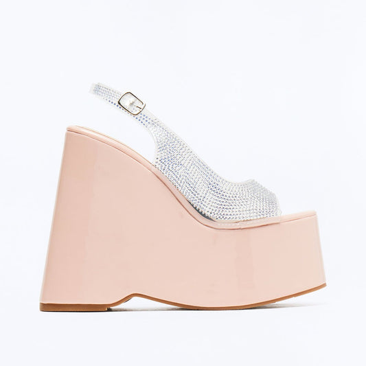Alicia Rhinstone Platform Wedges