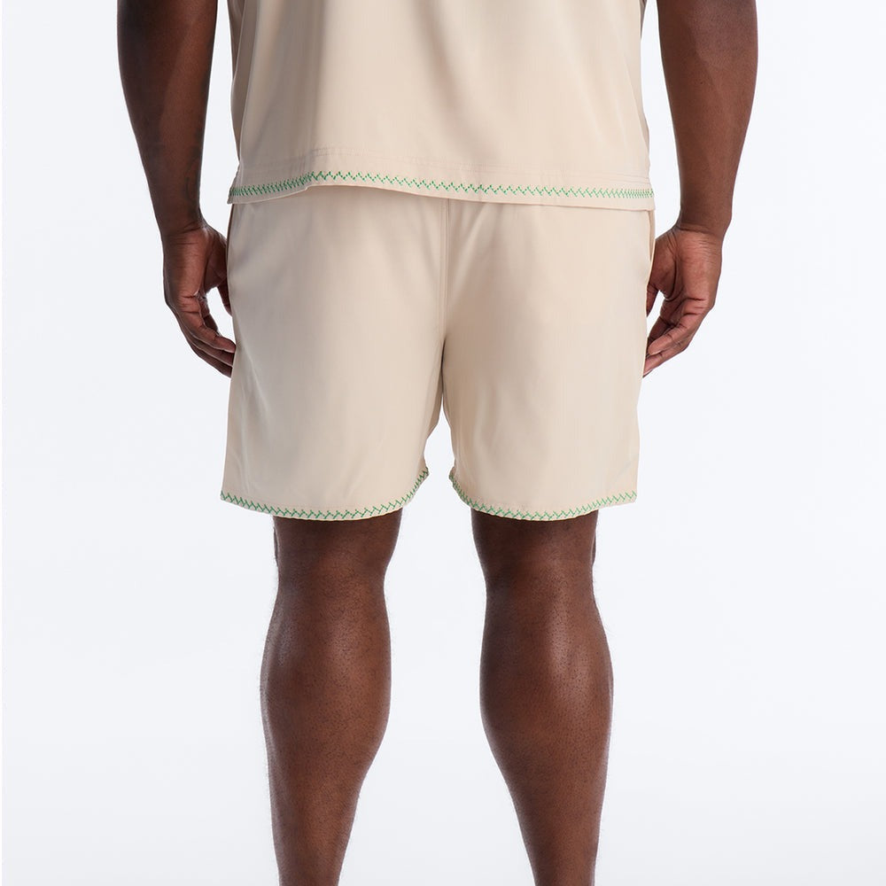 Agave Palm Embroidered Swim Trunk 7â3