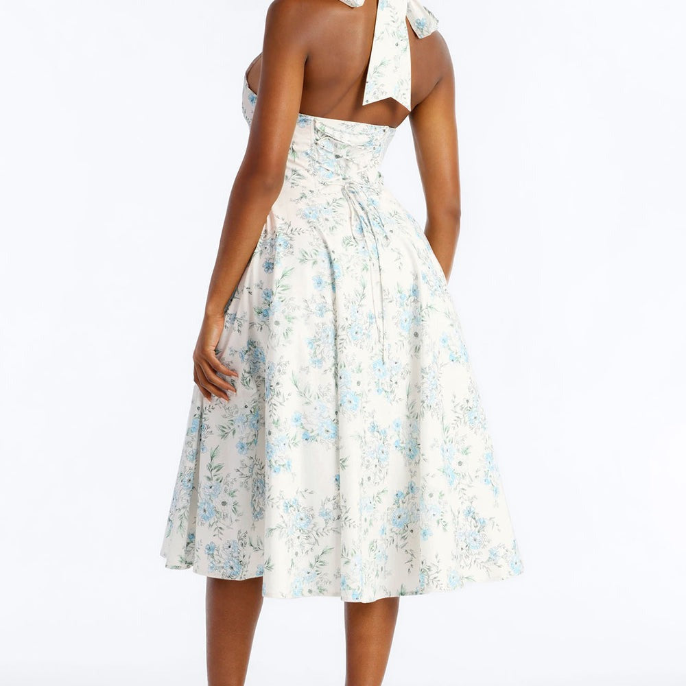 Adelaide Halter Floral Midi Dress