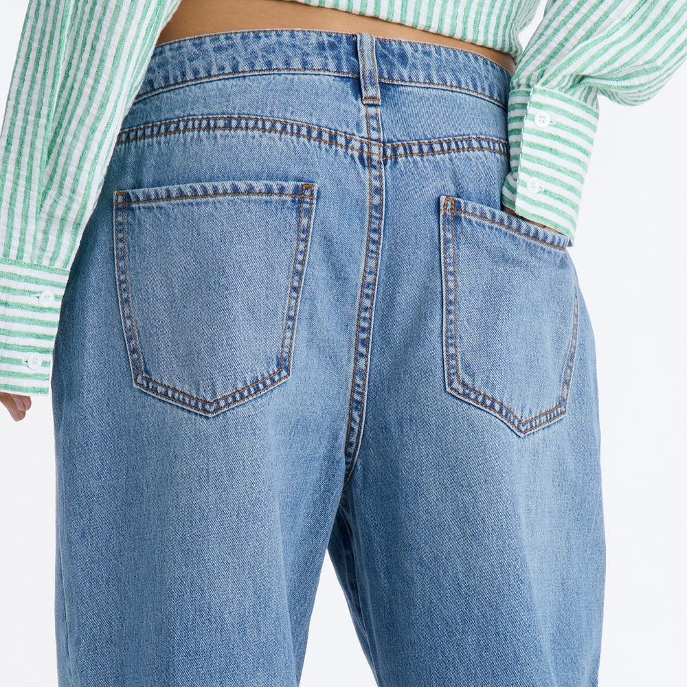 Alicante Drapey Denim Stacked Straight Leg Jeans
