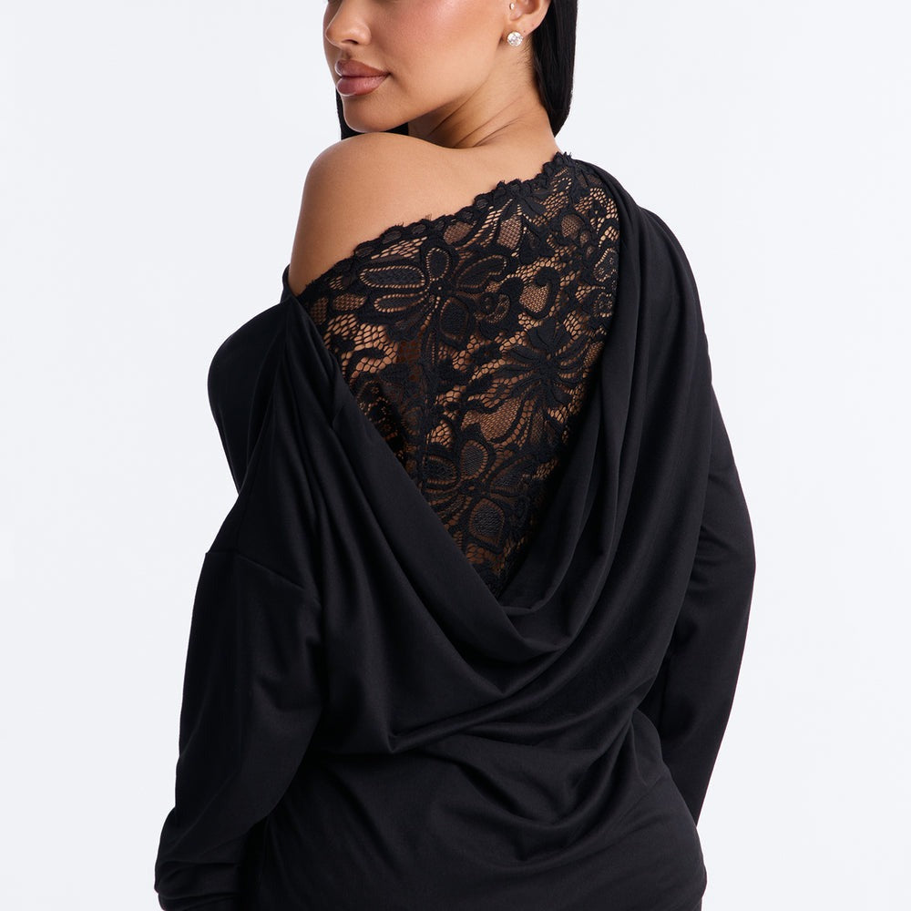 Adrianna Draped Laced Back Capri Set