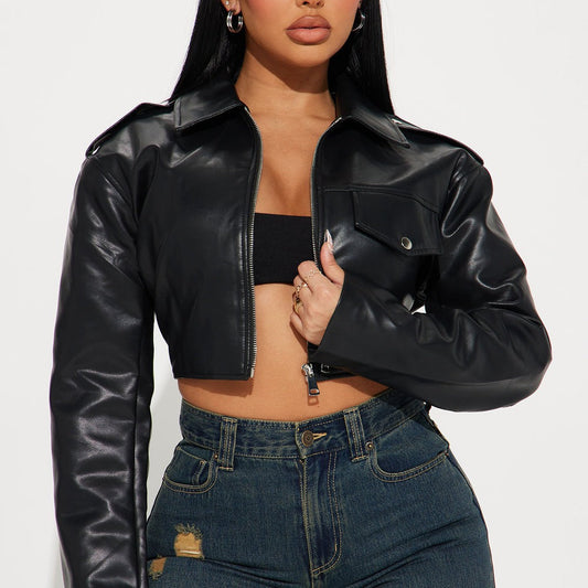 Alexis Cropped Moto Jacket