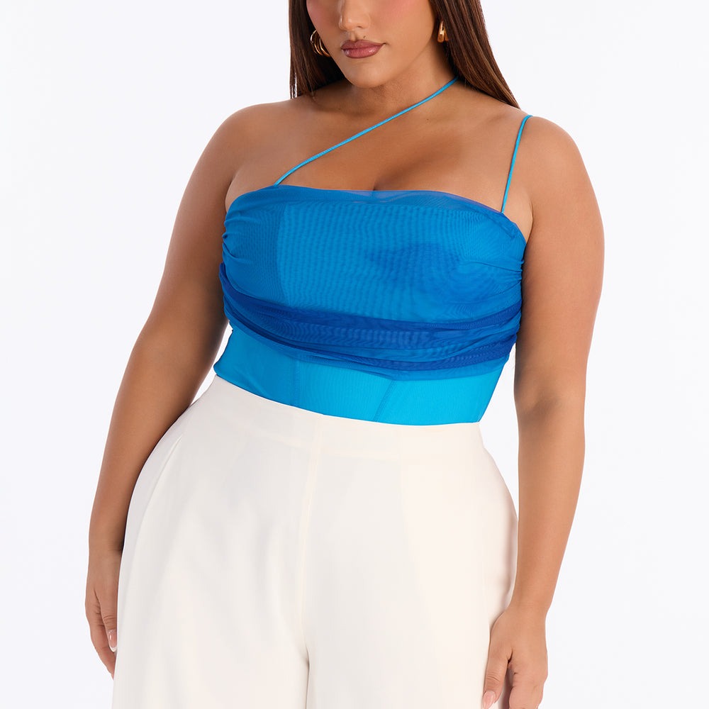 Adeline One Shoulder Mesh Bodysuit