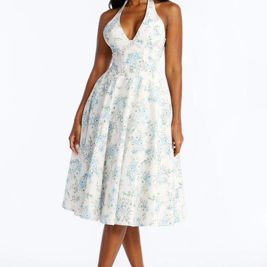 Adelaide Halter Floral Midi Dress