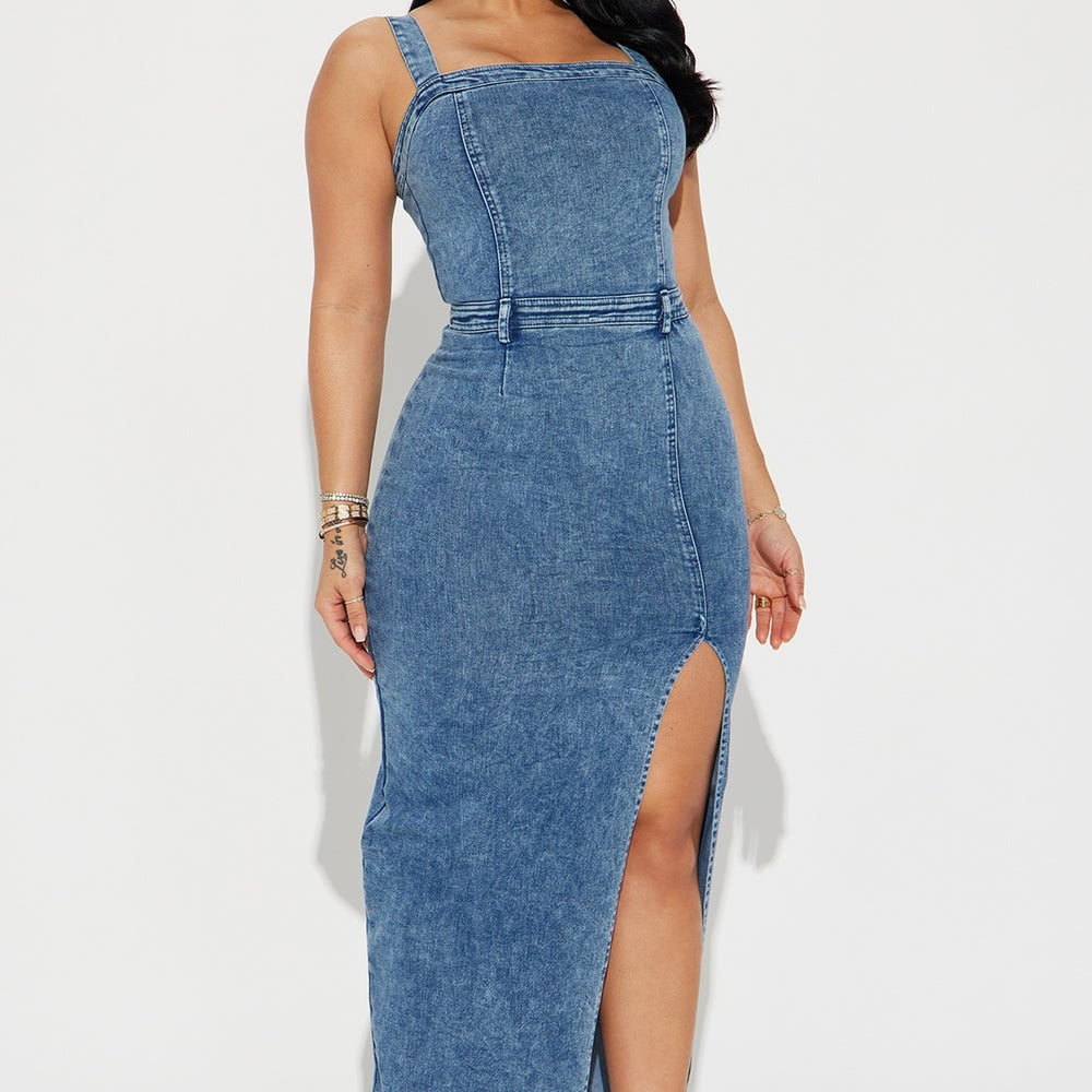 Addison Denim Maxi Dress