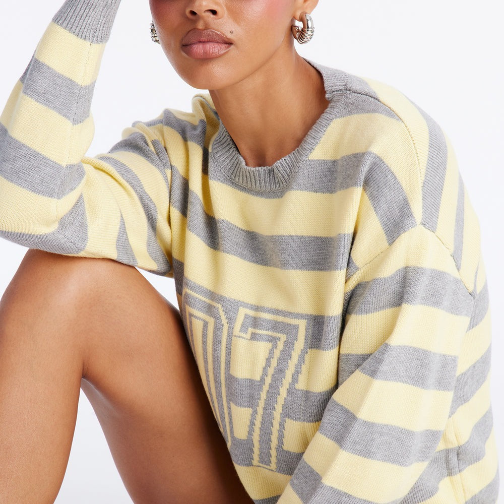 07' Babe Striped Sweater Short Set