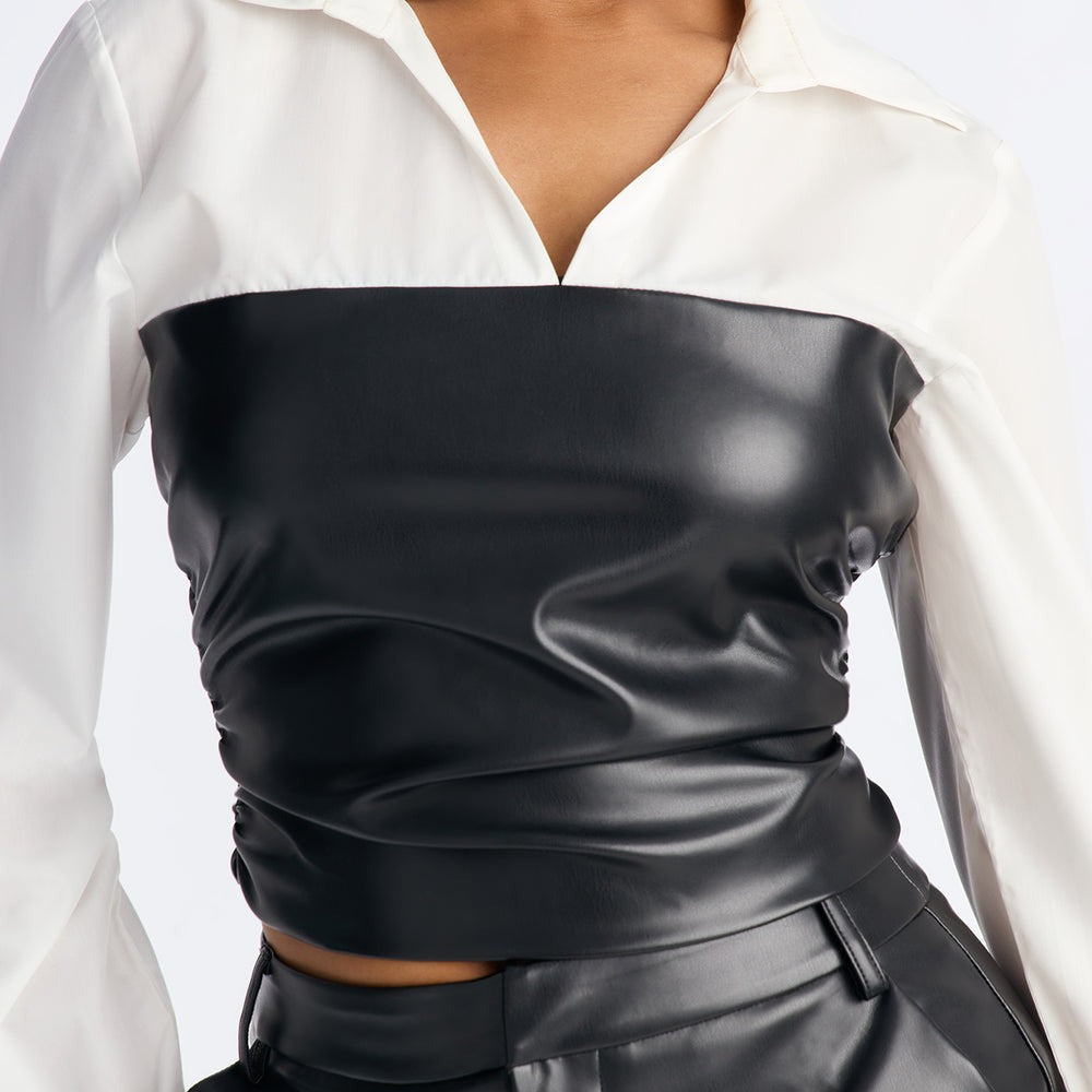 Addison Faux Leather Pant Set