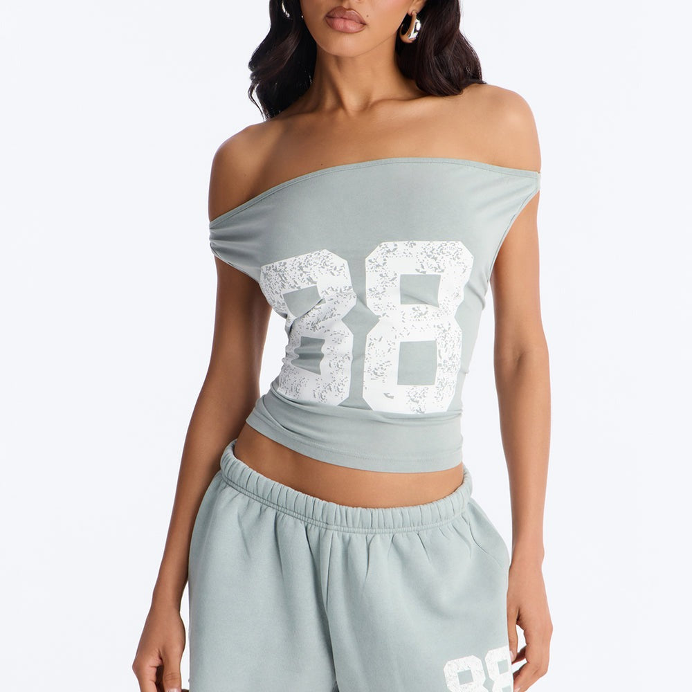 88' Vibe Off Shoulder Fleece Short Set