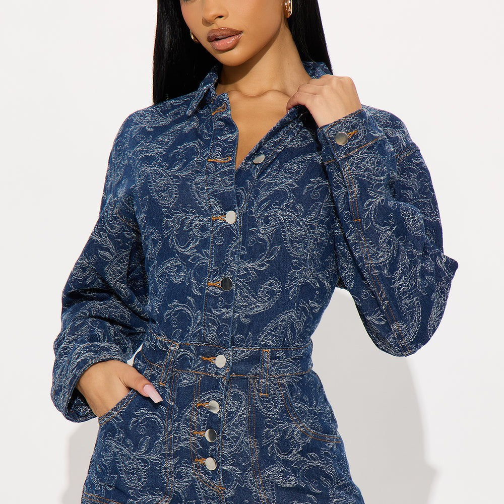 Adeline Denim Flare Jumpsuit