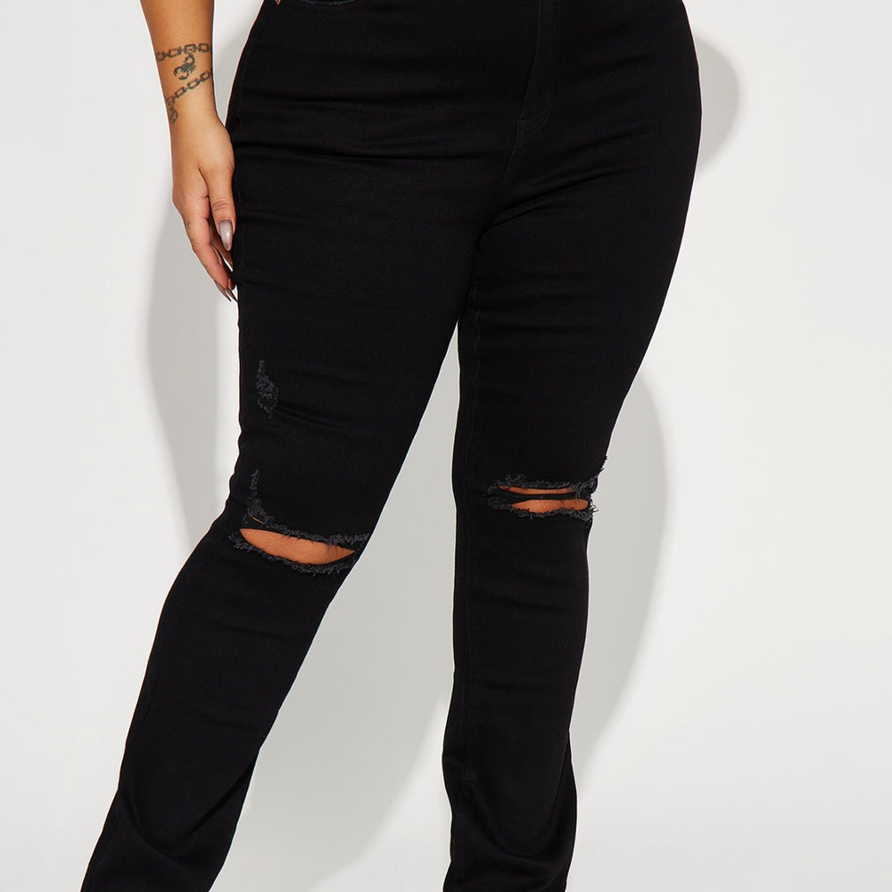 After Dark Ripped High Rise Stretch Bootcut Jeans