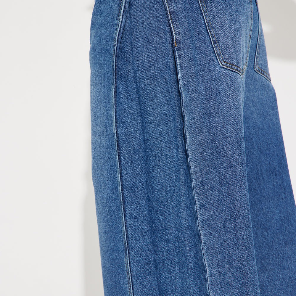 Aleksa Pleated Non Stretch Denim Jorts