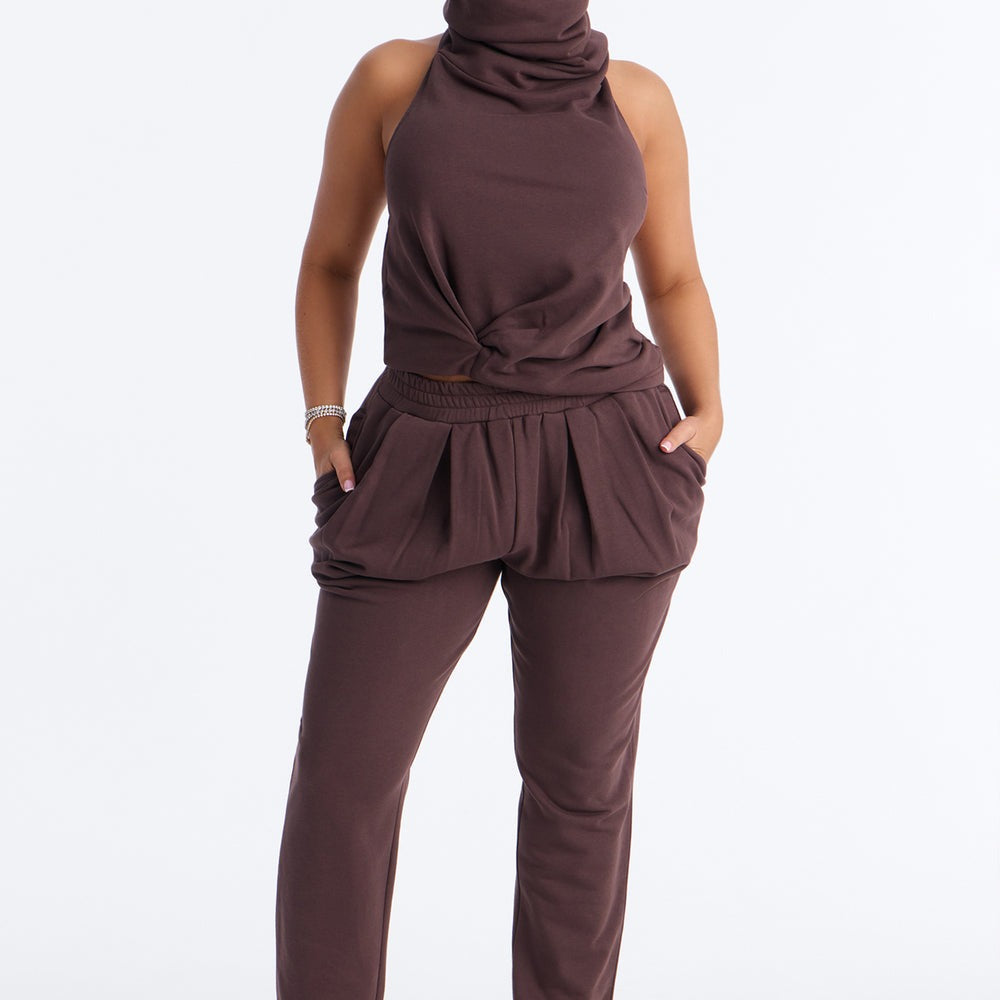 Alexia Backless Halter Jogger Set
