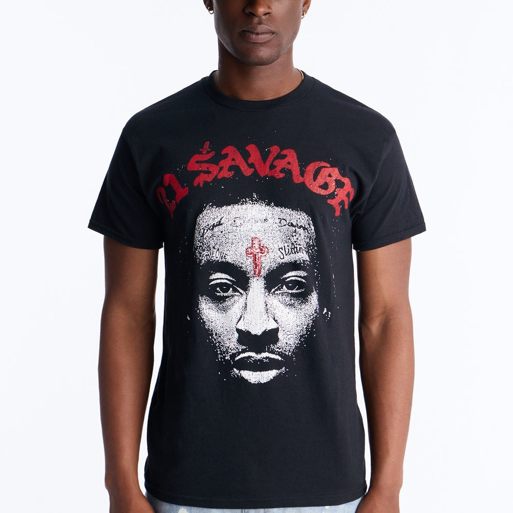 21 Savage Distressed Short Sleeve Tee