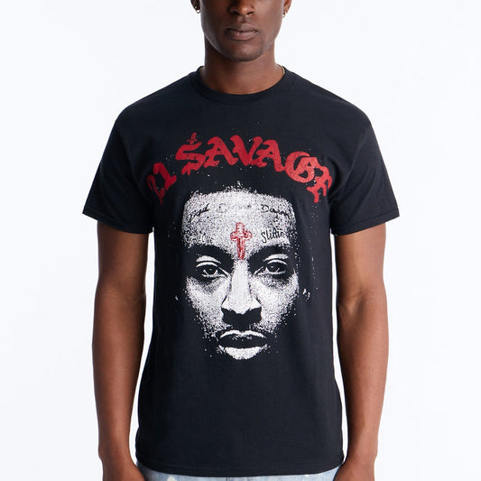 21 Savage Distressed Short Sleeve Tee