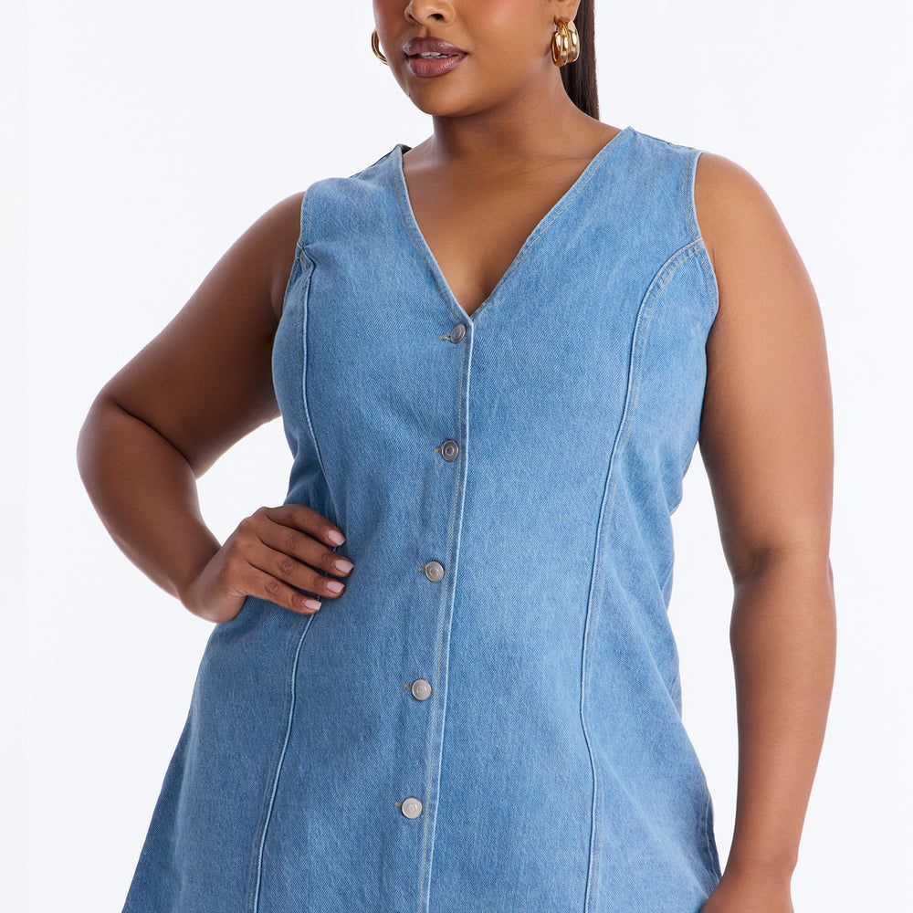 Adalynn Sleeveless Denim Mini Dress