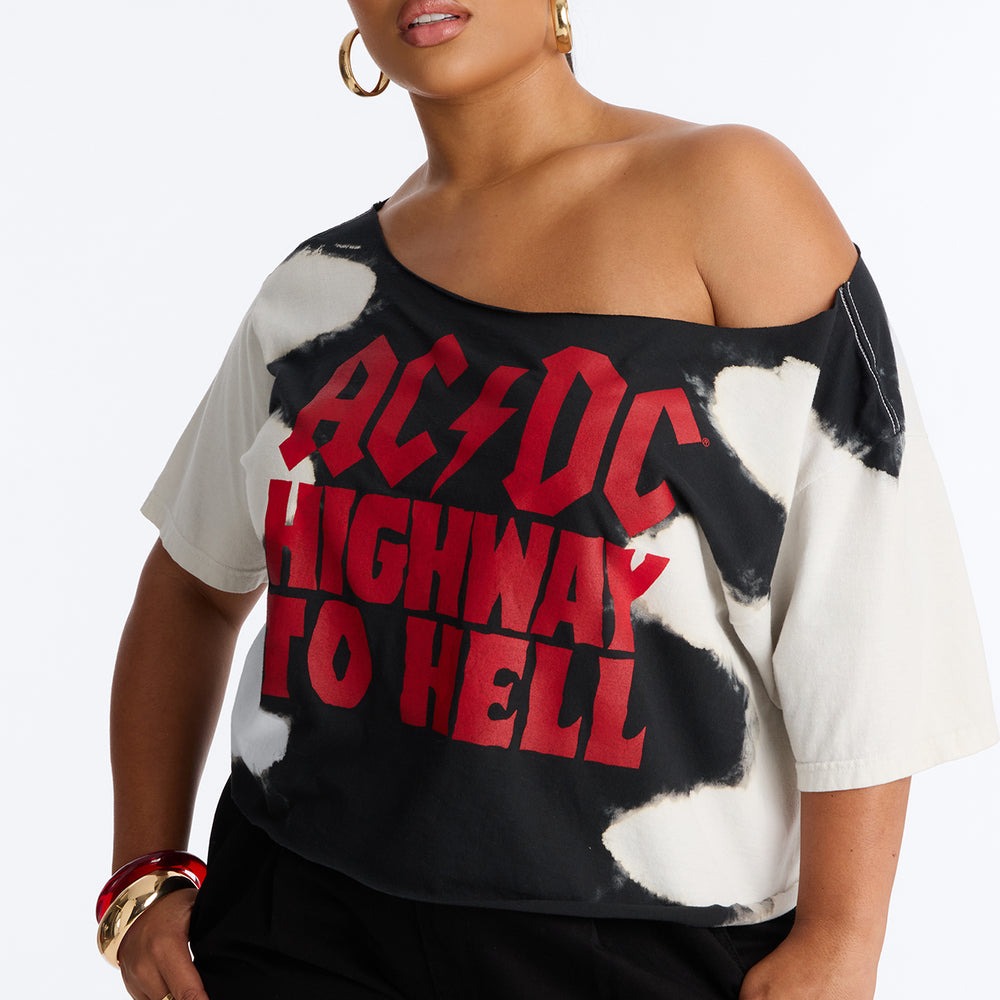 ACDC Bleached Off Shoulder Top