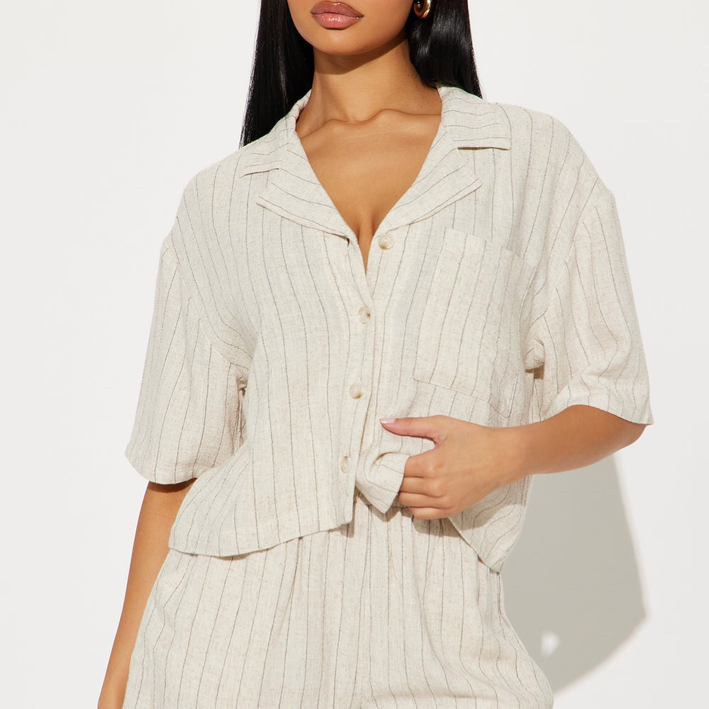 Alana Linen Shirt And Short Set