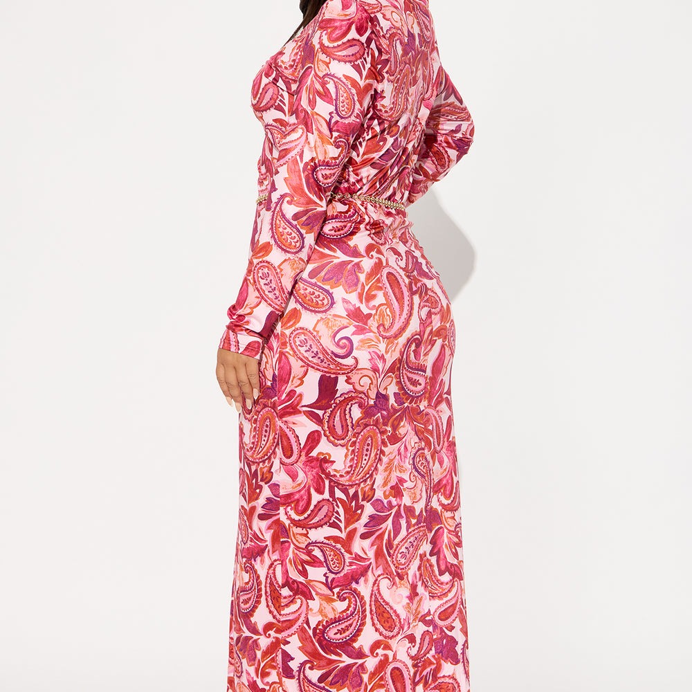 Alexius Chain Belted Maxi Shirt Dress
