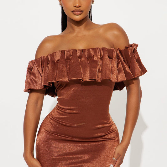 Alessia Off Shoulder Ruffle Mini Dress