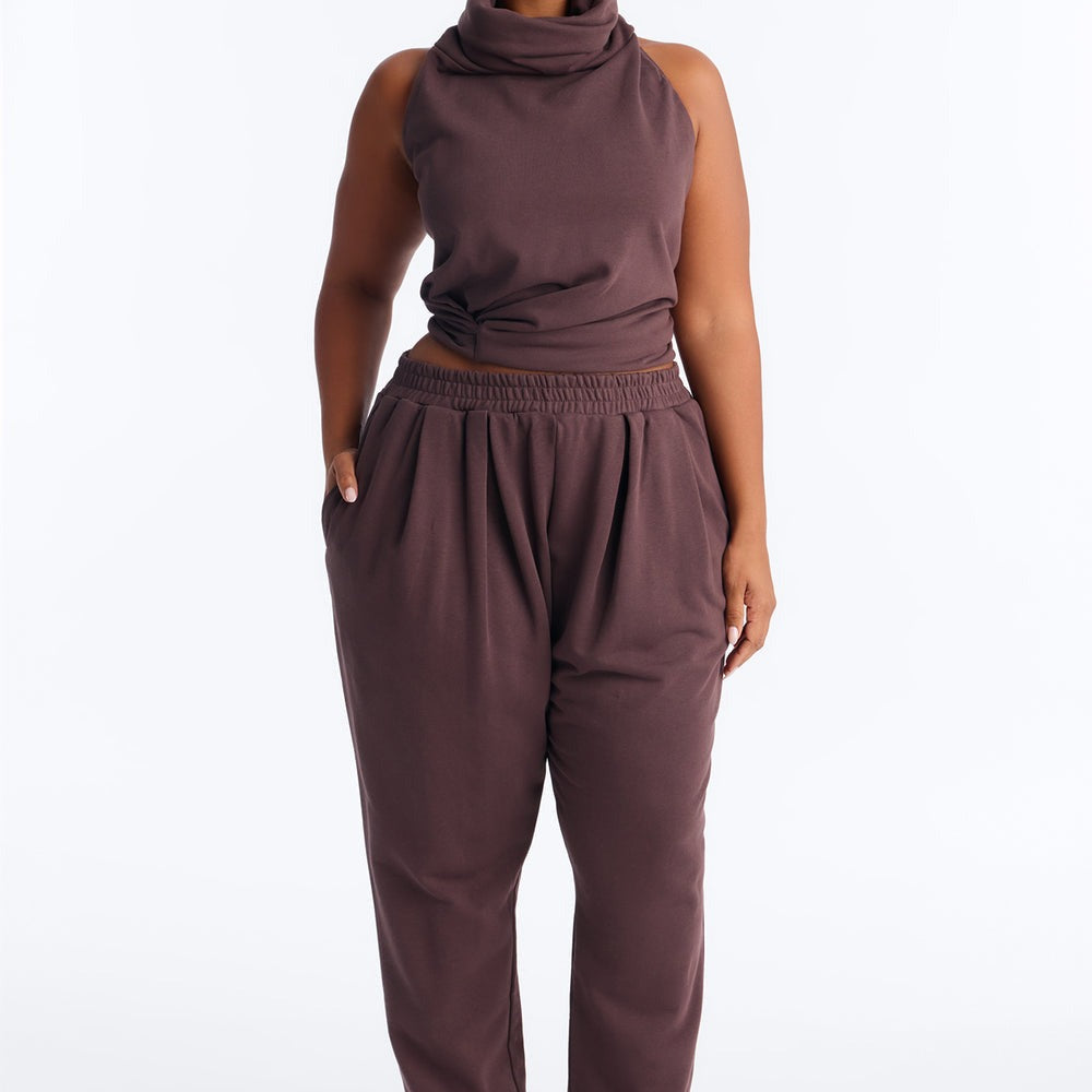Alexia Backless Halter Jogger Set