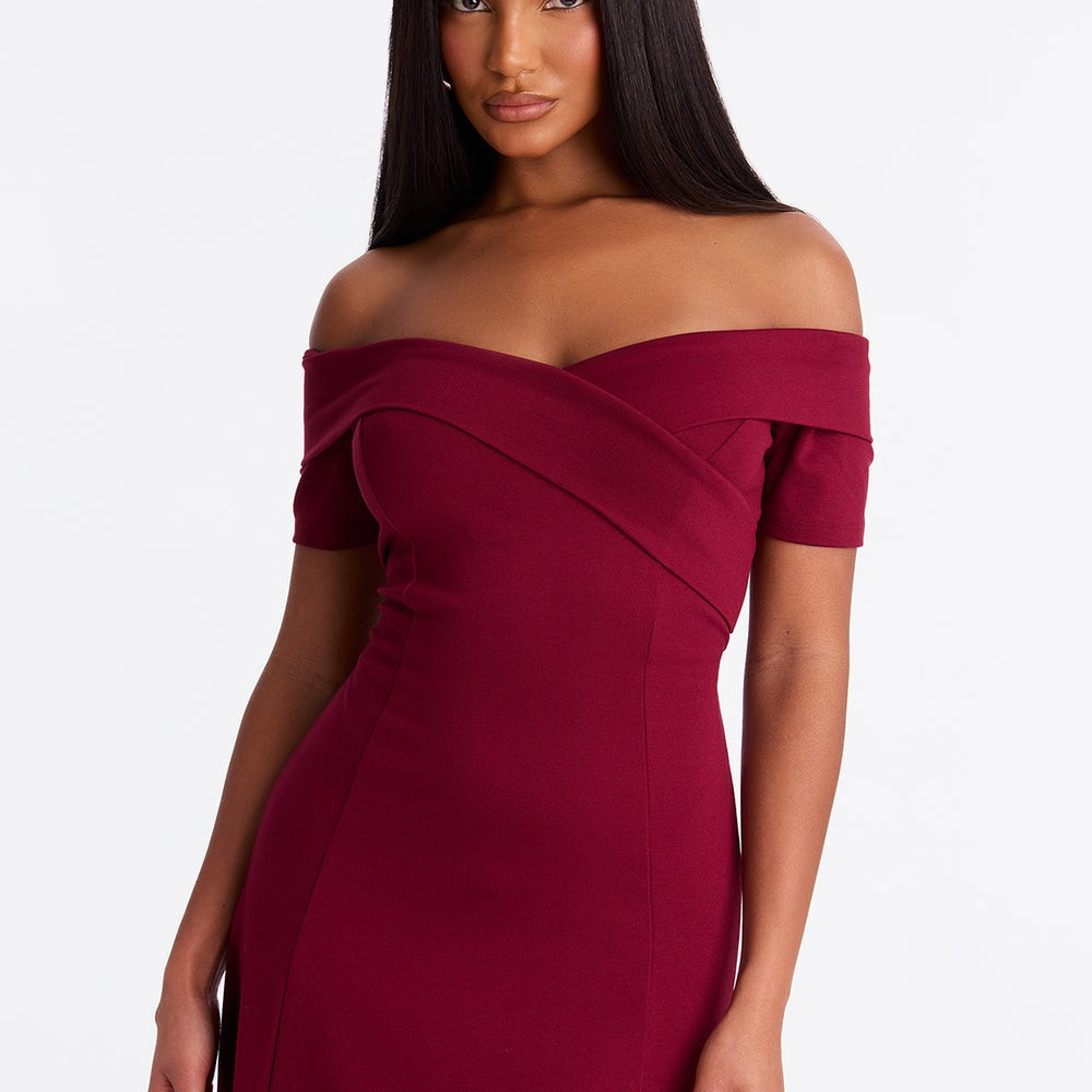 Addison Short Sleeve Ponte Midi Dress